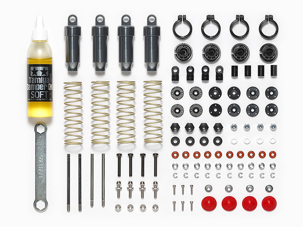 z*e様 タミヤ製ハイキャップアルミオイルダンパーフロントリア4本セット Amazon.co.jp: OP Parts Aluminum Oil Damper 4-Piece Set for Tamiya